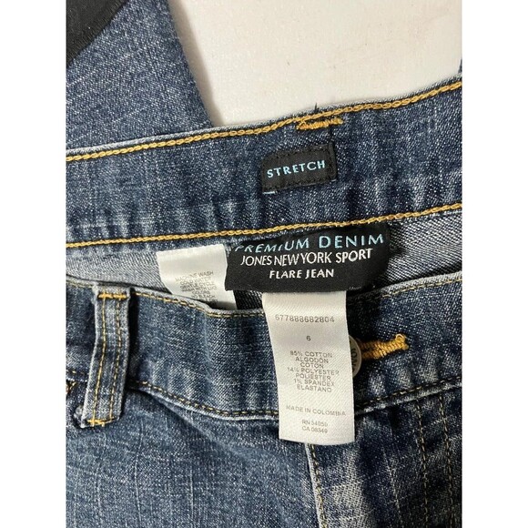 Women's Jones New York Denim Bell Bottom Jeans Sz 6 Custom Patchwork Characters - Picture 7 of 16